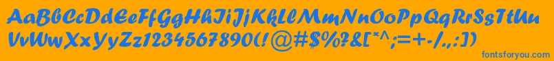 Fortemtstd Font – Blue Fonts on Orange Background