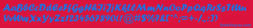 Fortemtstd Font – Blue Fonts on Red Background