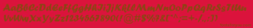 Fortemtstd Font – Brown Fonts on Red Background