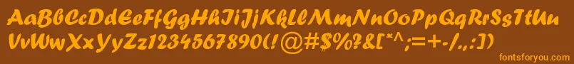 Fortemtstd Font – Orange Fonts on Brown Background