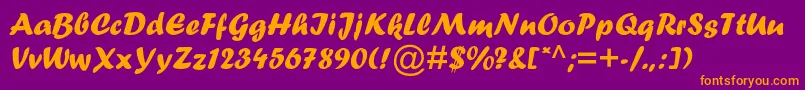 Fortemtstd Font – Orange Fonts on Purple Background