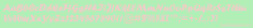 Fortemtstd Font – Pink Fonts on Green Background