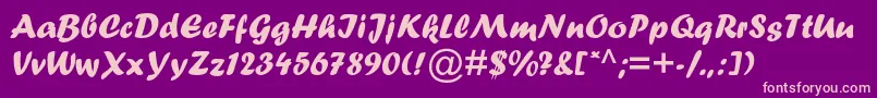 Fortemtstd Font – Pink Fonts on Purple Background