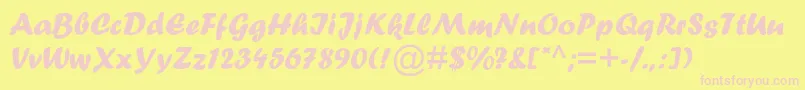 Fortemtstd Font – Pink Fonts on Yellow Background