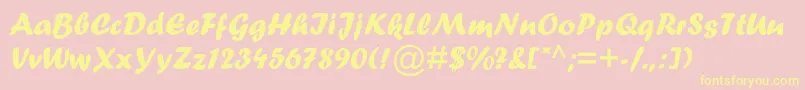 Fortemtstd Font – Yellow Fonts on Pink Background