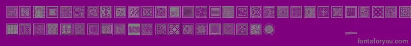 Torajamatra-Schriftart – Graue Schriften auf violettem Hintergrund