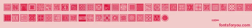Fonte Torajamatra – fontes vermelhas em um fundo rosa