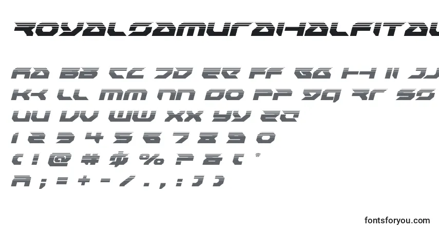 Royalsamuraihalfital Font – alphabet, numbers, special characters