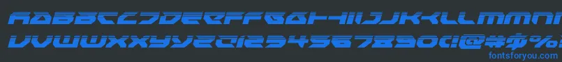 Royalsamuraihalfital Font – Blue Fonts on Black Background