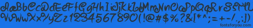 Pwstrokes Font – Black Fonts on Blue Background