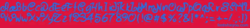 Pwstrokes Font – Blue Fonts on Red Background