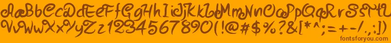 Pwstrokes Font – Brown Fonts on Orange Background