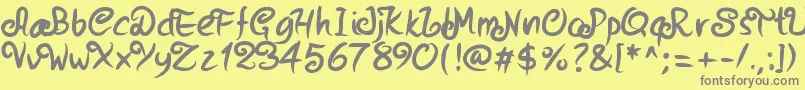 Pwstrokes Font – Gray Fonts on Yellow Background