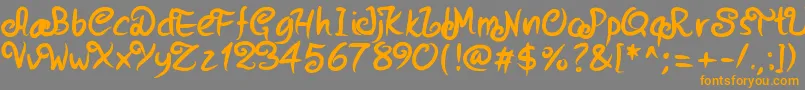 Pwstrokes Font – Orange Fonts on Gray Background