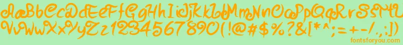 Pwstrokes Font – Orange Fonts on Green Background