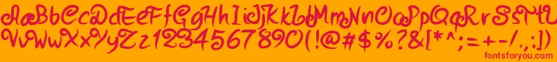 Pwstrokes Font – Red Fonts on Orange Background