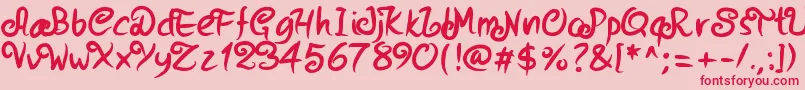 Pwstrokes Font – Red Fonts on Pink Background