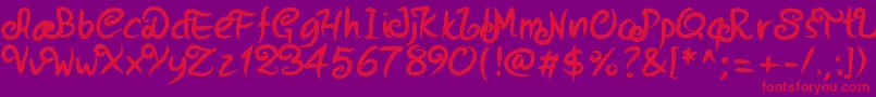 Pwstrokes Font – Red Fonts on Purple Background