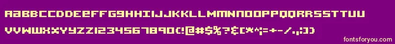 Fonte AcknowledgeTtBrk – fontes amarelas em um fundo roxo