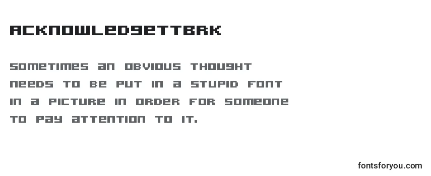 AcknowledgeTtBrk Font
