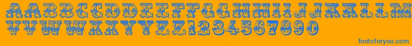 Romantiques Font – Blue Fonts on Orange Background