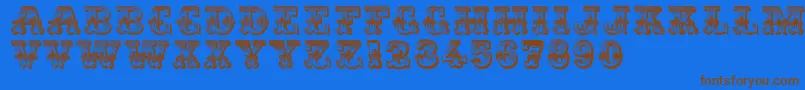 Romantiques Font – Brown Fonts on Blue Background