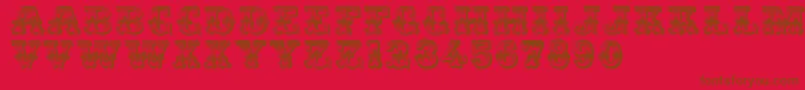 Romantiques Font – Brown Fonts on Red Background