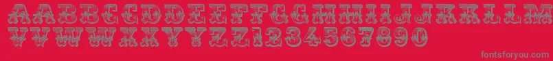 Romantiques Font – Gray Fonts on Red Background