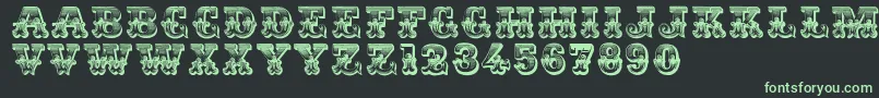 Romantiques Font – Green Fonts on Black Background