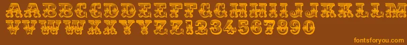 Romantiques Font – Orange Fonts on Brown Background