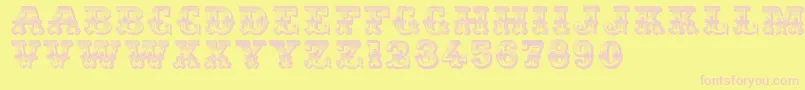 Romantiques Font – Pink Fonts on Yellow Background