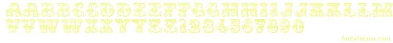 Romantiques Font – Yellow Fonts on White Background