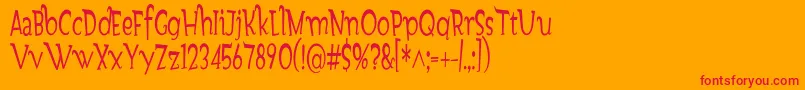 フォントGondoliere – オレンジの背景に赤い文字