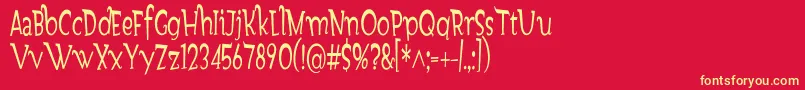 Gondoliere Font – Yellow Fonts on Red Background