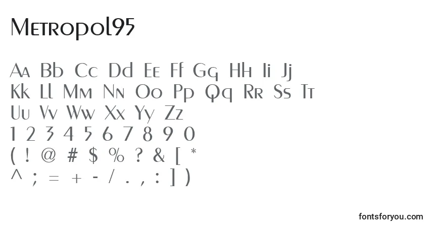Schriftart Metropol95 – Alphabet, Zahlen, spezielle Symbole