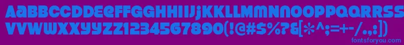 Fonte StrenuousBl – fontes azuis em um fundo violeta