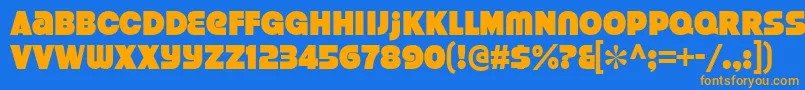 StrenuousBl-Schriftart – Orangefarbene Schriften auf blauem Hintergrund