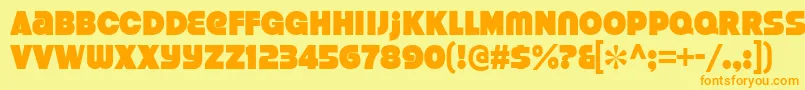 StrenuousBl-Schriftart – Orangefarbene Schriften auf gelbem Hintergrund