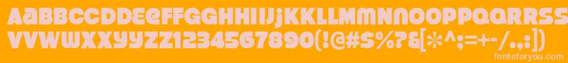 StrenuousBl-Schriftart – Rosa Schriften auf orangefarbenem Hintergrund