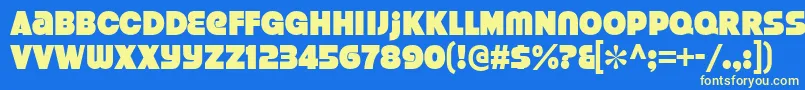 StrenuousBl Font – Yellow Fonts on Blue Background