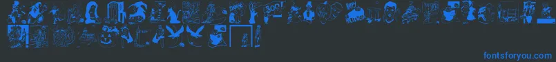 Pumpkins2006 Font – Blue Fonts on Black Background