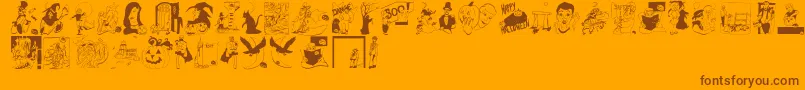 Czcionka Pumpkins2006 – brązowe czcionki na pomarańczowym tle