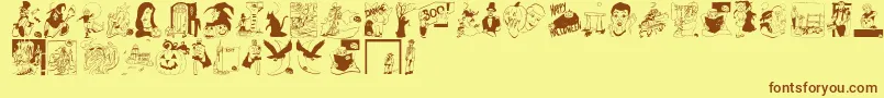 Pumpkins2006 Font – Brown Fonts on Yellow Background