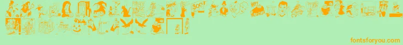 Pumpkins2006 Font – Orange Fonts on Green Background