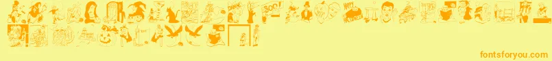 Pumpkins2006 Font – Orange Fonts on Yellow Background