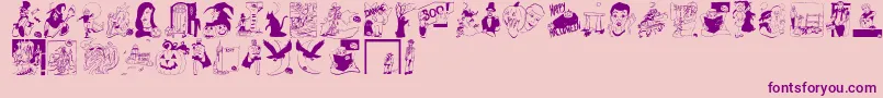 Pumpkins2006 Font – Purple Fonts on Pink Background