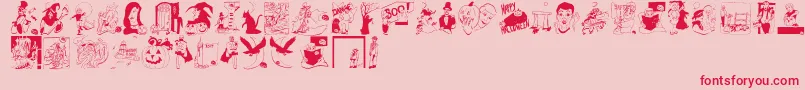 Pumpkins2006 Font – Red Fonts on Pink Background