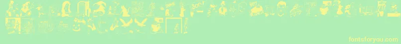 Pumpkins2006 Font – Yellow Fonts on Green Background