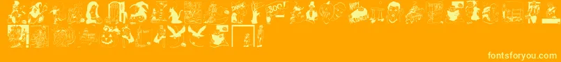 Pumpkins2006 Font – Yellow Fonts on Orange Background