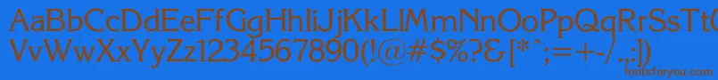 KorinnaSuRegular Font – Brown Fonts on Blue Background